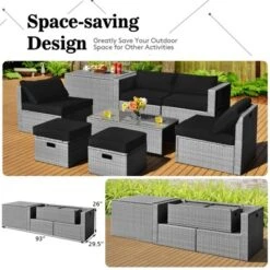 Tangkula 8 Pieces All-Weather PE Rattan Patio Furniture Set Outdoor Space-Saving Sectional Sofa Set With Storage Box -Tangkula GUEST 2a4b05e2 8c5c 4338 bd87 c5bf1b6d8475