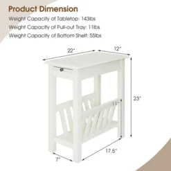 Tangkula Side Table End Table Nightstand W/ Bottom Storage Shelf & Rubber Wood Legs White 15 Tangkula Side Table End Table Nightstand W/ Bottom Storage Shelf & Rubber Wood Legs White -Tangkula GUEST 2a76ab3e a956 4a60 9776 ddff489fd1b6