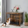 Tangkula Wooden Dog Crate Furniture With Pad Bed Double Doors Dog Kennel End Table -Tangkula GUEST 2b658364 eb28 4a74 a309 9d1a2b08d65d
