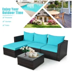 Tangkula 5PCS Patio Rattan Wicker Sofa Furniture Set Sectional Conversation Sofa Set Blue 13 Tangkula 5PCS Patio Rattan Wicker Sofa Furniture Set Sectional Conversation Sofa Set Blue -Tangkula GUEST 2d37bb3b ad98 4cab bc89 c957b747c28b