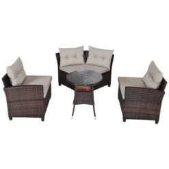Tangkula 4PCS Outdoor Patio Conversation Set Wicker Rattan Sectional Sofa W/Cushions 19 Tangkula 4PCS Outdoor Patio Conversation Set Wicker Rattan Sectional Sofa W/Cushions -Tangkula GUEST 2ea5c56a 0a31 4ae3 80c3 2204e438de28