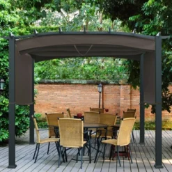 Tangkula Outdoor Retractable Pergola 10 X 10ft Patio Pergola Gazebo Sun Shade Shelter Canopy W/Heavy Duty Steel Frame For Beach -Tangkula GUEST 304a243c 1b6d 43cd b1a5 28e3acda9e0c