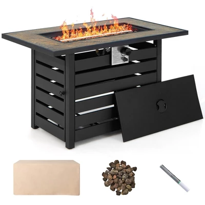 Tangkula 7PCS Patio Rattan Furniture Set 42" Fire Pit Table W/ Cover Cushioned 11 Tangkula 7PCS Patio Rattan Furniture Set 42" Fire Pit Table W/ Cover Cushioned - Image 9