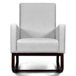 Tangkula 2-in-1 Upholstered Rocking Chair With Wood Leg & Pillow Relax Sofa Chair Light Grey/Beige/Dark Gray -Tangkula GUEST 319dd84e 5221 46b3 8dee 78b675f7bfd5