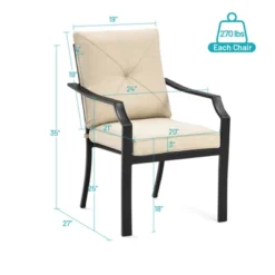 Tangkula 4 PCS Patio Dinning Chairs Cushioned Chairs W/Steel Frame For Garden Backyard & Poolside -Tangkula GUEST 332f79c1 ff7a 4fd8 bbb7 72c3e96a150e