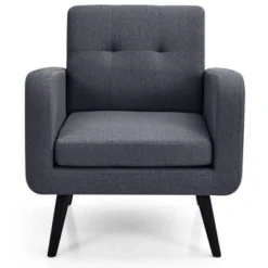 Tangkula Modern Upholstered Accent Chair Linen Fabric Single Sofa With Rubber Wood Leg Grey/ Blue 11 Tangkula Modern Upholstered Accent Chair Linen Fabric Single Sofa With Rubber Wood Leg Grey/ Blue -Tangkula GUEST 335a546e 9297 4f9e b450 0ad7ef4cbfa1