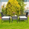 Tangkula Cushioned Outdoor Wicker Rattan Chair Set Patio Furniture Backyard Seat -Tangkula GUEST 338fc2eb e89d 454b 898e f3c520e2db37