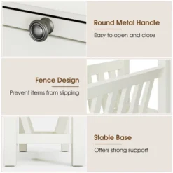 Tangkula 2 PCS Side Table End Table Nightstand W/ Bottom Storage Shelf & Rubber Wood Legs -Tangkula GUEST 392e0f34 3962 492c 9f94 f71b9d247db2