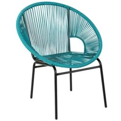 Tangkula 3 PCS Patio Furniture Set Outdoor PE Chairs & Table Set For Yard Poolside Garden Turquoise/Black -Tangkula GUEST 39e61f49 5609 4e3c b75c cf76cf603d69