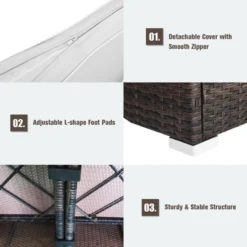 Tangkula 5PCS Rattan Patio Furniture Set Cushioned Sofa Chair Coffee Table Set Easy Assemble Red/Turquoise/White/Navy/Black -Tangkula GUEST 39ec3fda 9efd 4c33 9489 2a1536bb4932