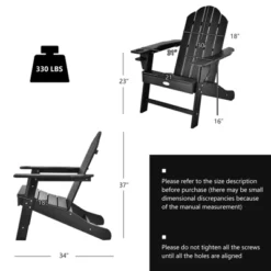 Tangkula 2PCS Adirondack Chair Outdoor With Cup Holde Weather Resistant Lounger Chair For Backyard Garden Patio And Deck Black/Grey/Turquoise/White -Tangkula GUEST 3a531dac 94f7 477d 8bdf 2a5d2f3c170c