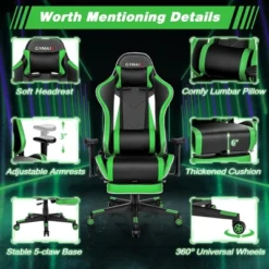 Tangkula High Back Gaming Chair Adjustable Office Computer Task Chair W/Footrest Green 12 Tangkula High Back Gaming Chair Adjustable Office Computer Task Chair W/Footrest Green -Tangkula GUEST 3b19dcd4 9cb3 4592 8486 c9495e74c25e