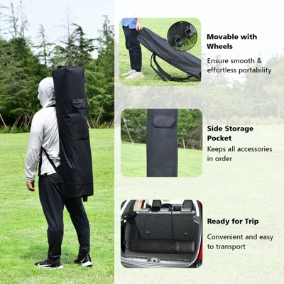 Tangkula 10x10 Ft Pop Up Canopy Tent One Person Set-up Instant Shelter With Central Lock W/ Roll-up Side Wall 7 Tangkula 10x10 Ft Pop Up Canopy Tent One Person Set-up Instant Shelter With Central Lock W/ Roll-up Side Wall - Image 5