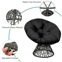 Tangkula Rattan Papasan Chair Ergonomic Chair All-Weather Wicker 360-Degree Swivel Cushion For Outdoor & Indoor Red/Black/Green -Tangkula GUEST 3cf81417 e7bd 41b7 b2ce 5613dd8e511a