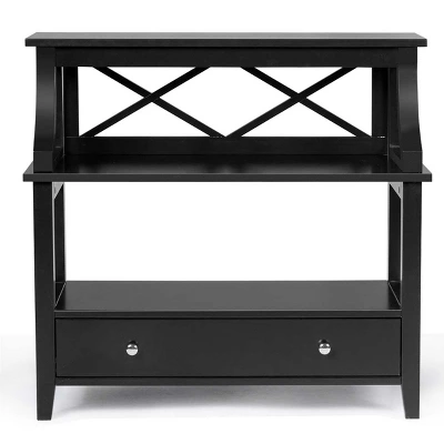 Tangkula 3-Tier End Table Storage Shelf Chair Multipurpose Side Table W/ Drawer 6 Tangkula 3-Tier End Table Storage Shelf Chair Multipurpose Side Table W/ Drawer - Image 4