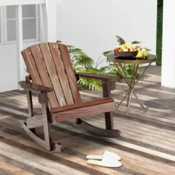 Tangkula 2PCS Kid Adirondack Rocking Chair Outdoor Solid Wood Slatted Seat Backrest Coffee 12 Tangkula 2PCS Kid Adirondack Rocking Chair Outdoor Solid Wood Slatted Seat Backrest Coffee -Tangkula GUEST 3d5fe95c 09fb 45d7 972b dd5ad3e341b8