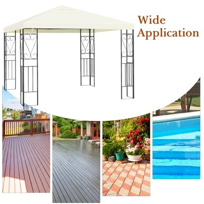 Tangkula 10'x10'Outdoor Canopy Gazebo Art Steel Frame Party Patio Large Canopy Gazebo 6 Tangkula 10'x10'Outdoor Canopy Gazebo Art Steel Frame Party Patio Large Canopy Gazebo - Image 4