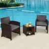 Tangkula 3 PCS Patio Rattan Furniture Set Conversation Chair Set With Soft Cushion & Coffee Table For Backyard Poolside Garden Gray -Tangkula GUEST 3e3aba0e 9e69 4c39 9649 100e3f8347d7