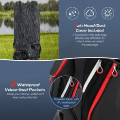Tangkula 9.5" Golf Stand Cart Bag W/14 Full-Length Divider Rain Hood Cooler Bag 8 Pockets -Tangkula GUEST 3e4280c0 0fb4 4bde b637 c426e1dc2c36