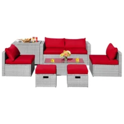 Tangkula 8 Pieces All-Weather PE Rattan Patio Furniture Set Outdoor Space-Saving Sectional Sofa Set With Storage Box -Tangkula GUEST 3e566e53 7945 4d81 afc8 b6e7ccf39c74