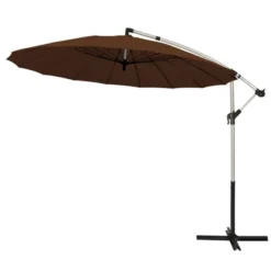 Tangkula 10 FT Patio Offset Hanging Market Umbrella Cantilever Outdoor Umbrella W/Crank & Cross Base -Tangkula GUEST 3e6745a6 a29f 4d61 bcd6 d57bffef9a2d