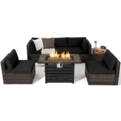 Tangkula 7PCS Patio Rattan Furniture Set 42" Fire Pit Table W/ Cover Cushioned 29 Tangkula 7PCS Patio Rattan Furniture Set 42" Fire Pit Table W/ Cover Cushioned -Tangkula GUEST 3eb2c258 38f8 4b16 a357 7198bd0c5e37