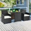 Tangkula 3PCS Patio Rattan Dining Set Space-Saving Furniture Set With Tempered Glass Top Table And Cushioned Chairs -Tangkula GUEST 40793fd4 7718 45cd bf7e 84c10b12cfb4