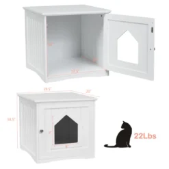Tangkula Wooden Pet Cat House Litter Box Cat Washroom Nightstand Cat Storage Bench -Tangkula GUEST 42872b18 c9ab 4ead 8c5d 508cc3bab206