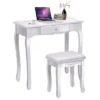 Tangkula White Vanity Mirror Wood Makeup Dressing Table Stool Set White (Mirror, 3 Drawers, Stool) 2 Tangkula White Vanity Mirror Wood Makeup Dressing Table Stool Set White (Mirror, 3 Drawers, Stool) -Tangkula GUEST 45647185 af89 4d49 b25e ddcbb685c520