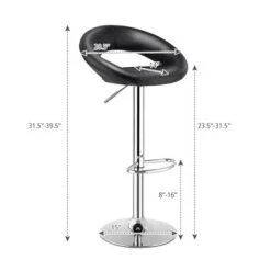 Tangkula Set Of 2 PU Leather Bar Stools Adjustable Kitchen Counter Chairs Black -Tangkula GUEST 46da4873 9210 4e60 adfe 622f18bec9da