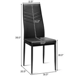 Tangkula Kitchen Set Of 4 Dining Chair PVC Leather Metal Base High Back -Tangkula GUEST 47d48889 a096 4100 9e50 14db6baf7532