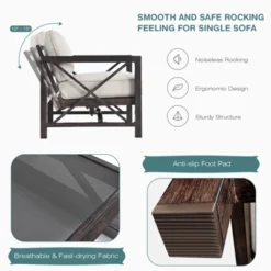 Tangkula 2 Pieces 2-Person Patio Outdoor Loveseat Sofa With 6" Thick Cushion And Coffee Table Set For Garden Beige 10 Tangkula 2 Pieces 2-Person Patio Outdoor Loveseat Sofa With 6" Thick Cushion And Coffee Table Set For Garden Beige -Tangkula GUEST 48f1f821 7a79 431e 91d2 b822f3872f26