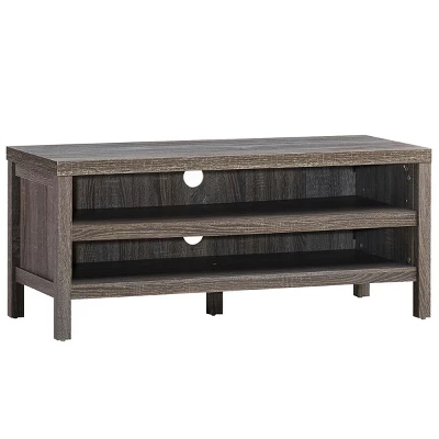 Tangkula TV Stand Fit 45” TV Media Center Open Console Cabinet With 2-Shelf Storage OakWalnut 8 Tangkula TV Stand Fit 45” TV Media Center Open Console Cabinet With 2-Shelf Storage OakWalnut - Image 6