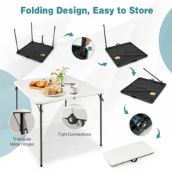 Tangkula Folding Camping Table Portable Picnic Table With All-Weather HDPE Tabletop Metal Frame & Carry Straps White/Gray 17 Tangkula Folding Camping Table Portable Picnic Table With All-Weather HDPE Tabletop Metal Frame & Carry Straps White/Gray -Tangkula GUEST 4a362530 2ad1 4d1d 96cc ecf5c2264434