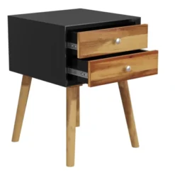 Tangkula Wooden Nightstand With 2 Storage Drawers Accent End Side Table For Bedroom&Living Room -Tangkula GUEST 4a470ce4 ed24 4659 bd7a b9159c2ed1af
