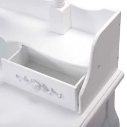 Tangkula Oval Mirror 4 Drawer Vanity Mirror Makeup Table W/ Cushioned Stool White 11 Tangkula Oval Mirror 4 Drawer Vanity Mirror Makeup Table W/ Cushioned Stool White -Tangkula GUEST 4b84df7c a88d 451d af3b c5ed6c3a7075