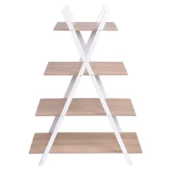 Tangkula X Shape Bookshelf Shelves 4 Tier A Ladder Storage Bookcase Display Home Office -Tangkula GUEST 4bd40dcf 94e4 4010 95ae a48f3335e3e1