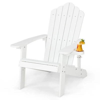 Tangkula Patio HIPS Outdoor Weather Resistant Slatted Chair Adirondack Chair W/ Cup Holder 15 Tangkula Patio HIPS Outdoor Weather Resistant Slatted Chair Adirondack Chair W/ Cup Holder - Image 13