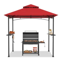 Tangkula 8' X 5' BBQ Grill Gazebo 2-Tier Barbecue Canopy Vented Top Shelves Shelter -Tangkula GUEST 4edda6f3 162f 4d57 bc07 c5c2f2070374