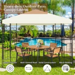 Tangkula 10'x10'Outdoor Canopy Gazebo Art Steel Frame Party Patio Large Canopy Gazebo 10 Tangkula 10'x10'Outdoor Canopy Gazebo Art Steel Frame Party Patio Large Canopy Gazebo -Tangkula GUEST 515ee388 55fb 4fac 870f 045f269640b2