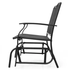 Tangkula 2 Person Swing Glider Bench Patio Rocking Lounge Chair W/Steel Frame For Garden Backyard Balcony Gray/Black -Tangkula GUEST 52a5c341 5662 40c7 9703 1ba5de201e67