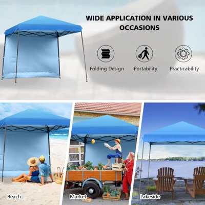 Tangkula 10x10 Ft Pop Up Canopy Tent One Person Set-up Instant Shelter With Central Lock W/ Roll-up Side Wall 10 Tangkula 10x10 Ft Pop Up Canopy Tent One Person Set-up Instant Shelter With Central Lock W/ Roll-up Side Wall - Image 8