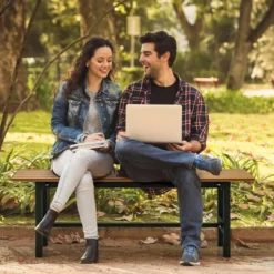 Tangkula Outdoor HDPE Bench W/ Metal Frame 47" X 14" X 16" For Yard Garden -Tangkula GUEST 539a3891 ad8e 4e0b aeb8 e94597937ef9