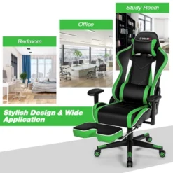 Tangkula High Back Gaming Chair Adjustable Office Computer Task Chair W/Footrest Green 14 Tangkula High Back Gaming Chair Adjustable Office Computer Task Chair W/Footrest Green -Tangkula GUEST 54a4a8f1 541a 490a 94d2 58dbdd493c78