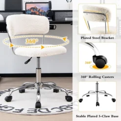 Tangkula Computer Desk Chair Adjustable Office Chair Swivel Vanity Chair -Tangkula GUEST 553c1afd 7530 4a67 924e d339762abbd6