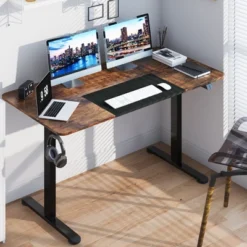 Tangkula 55" Electric Standing Desk Height Adjustable Home Office Table W/ Hook