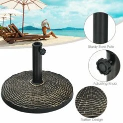 Tangkula 18" Patio Resin Umbrella Base, 24 LBS Outdoor Heavy Duty Round Umbrella Base -Tangkula GUEST 5744dcd1 4e69 48cd 8177 5b234f340b2a