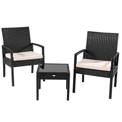 Tangkula Cushioned Outdoor Wicker Rattan Chair Set Patio Furniture Backyard Seat 9 Tangkula Cushioned Outdoor Wicker Rattan Chair Set Patio Furniture Backyard Seat - Image 7