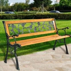 Tangkula Garden Iron Bench Porch Path Hardwood Chair For Patio Park Outdoor Deck 17 Tangkula Garden Iron Bench Porch Path Hardwood Chair For Patio Park Outdoor Deck -Tangkula GUEST 57f13def a424 4427 936f 6310d0a5ee2d