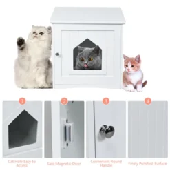 Tangkula Wooden Pet Cat House Litter Box Cat Washroom Nightstand Cat Storage Bench -Tangkula GUEST 58518f3b 62cf 401d a8b2 ab9f8fad9ad3